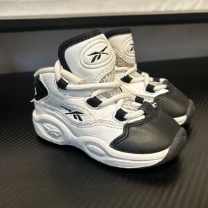 Rare 2021 Reebok Question Mid Toddler " Why‎ Not Us?" size 6 Black And White